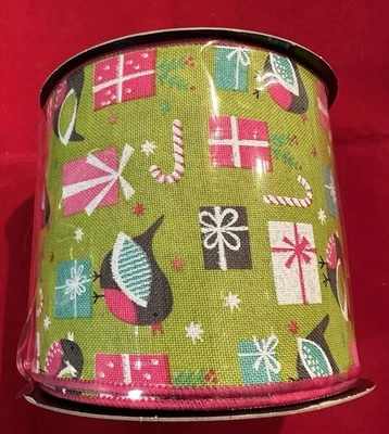 D. Stevens 4”x 10 Yard Wired Christmas Holiday Ribbon NEW - Image 1 of 4