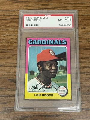 Lou Brock   1975 Topps Mini #540 Psa 8 - Изображение 1 из 2