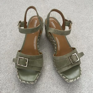 Geox Women Wedge Sage Suede Sandals Size 4.5, Eur 37.5 - Picture 1 of 7