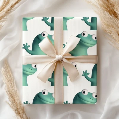 Lizard Cute Meme Gift Wrap for Funny Holiday Presents - Image 1 of 4