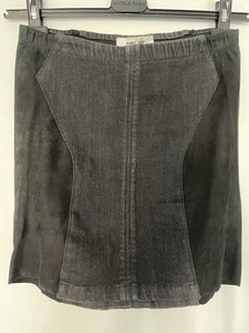 HELMUT LANG Washed Leather Denim Mini Skirt US 6 - Picture 1 of 9