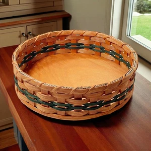 Amish Tabletop Lazy Susan 12" Oak Storage Basket by Amish Baskets and Beyond - Picture 1 of 13