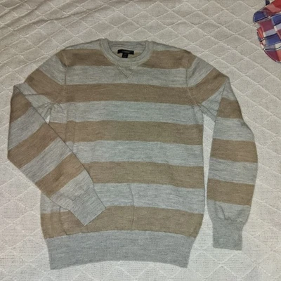 Suéter listrado Express masculino pulôver de lã merino manga longa tamanho médio - Imagem 1 de 3