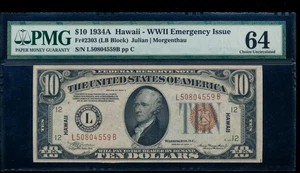 AC Fr 2303 1934A Hawaii $10 PMG 64 UNCIRCULATED - Picture 1 of 2