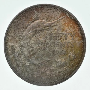 SILVER - WORLD Coin - 1966 Bahamas Islands 50 Cents - World Silver Coin *866 - Picture 1 of 3
