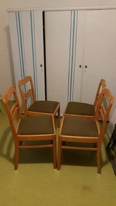 4 Esszimmerstühle Holz, gefedert, bequem - Bild 1 von 4