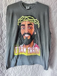 Men’s Vintage Style Black Jesus “I Saw That” Graphic T-shirt Size 2XL New - Picture 1 of 2
