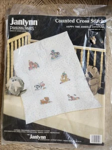 Janlynn Gezählt Kreuzstich Kit Quilt Decke Happy Time Tiere 32X44 Neu - Bild 1 von 6