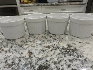 Palm Restaurant Gres Ramekins / Tazze da crema pasticcera bianco 3,25" D X 2,5" H Set/4 - Foto 1 di 7