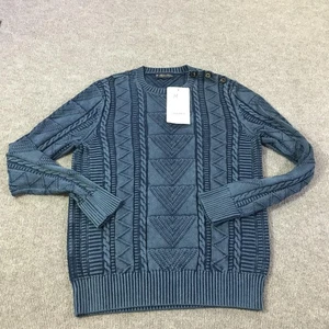 Suéter Brooks Brothers Para Hombre Grande Azul Marino Índigo Gansey Cuello Redondo Algodón Supima - Imagen 1 de 18