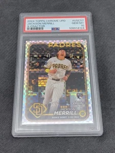 2024 Topps Chrome Update Jackson Merrill Xfractor PSA 10 RC Rookie Padres - Picture 1 of 2