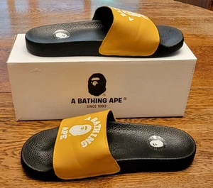 Authentic A Bathing Ape College Slide Sandals Men’s US 10 Yellow w/Box - Picture 1 of 11