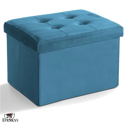 Compact Velvet Foot Rest/Ottoman with Hidden Storage - Ideal for Stylish Spaces - Image 1 of 4