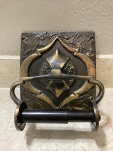 Amerock Carriage Toilet Paper Holder Brass Tone Ornate Design 1970’s Wall Mount - Picture 1 of 12