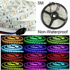 16.4ft 5M LED Strip Light lighting SMD 5050 Flexible Tape 12V - Only LED Strips - Picture 1 of 15