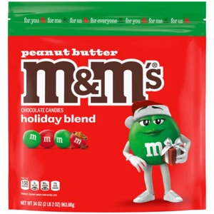 Peanut Butter Red & Green Milk Chocolate Christmas Candy, 34 Oz Resealable Bag - Picture 1 of 12