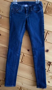 TRUE RELIGION WOMEN'S LOW RISE STELLA SKINNY FIT DARK BLUE JEANS SZ 26 - Picture 1 of 21