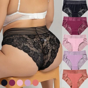 Plus Size Women Sexy Lace Panties Underwear Seamless G-string Briefs - Picture 1 of 11