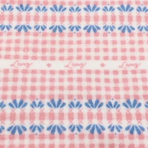 Vtg Lanz Cotton Flannel Fabric Pink Blue White Mini Geometric Print 40 X 36 Inch - Picture 1 of 3