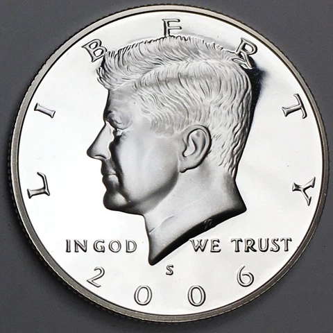 2006-S Silver Proof Kennedy Half Dollar - 90% Silver - (UNC) KM#A202c - HD06SS Cover