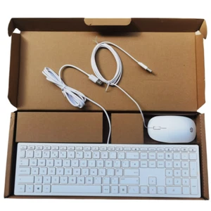 UK layout white wired keyboard and mouse kit for HP TPC-C003K TPC-C002M - Picture 1 of 6