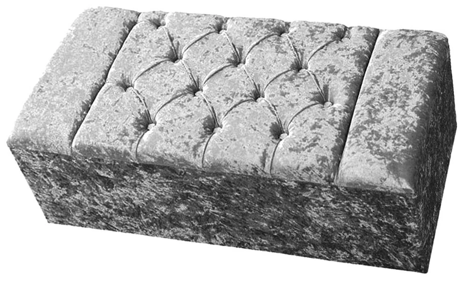 Luxury Crushed Velvet Ottoman Storage Box, Toy Box, Storage Box, Blanket Box - Image 1 of 1