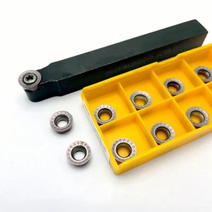45° SRDPN 1212H10 12mm CNC Lathe Neutral Turning Tool Holder + RPMT10T3 R5 - Foto 1 di 4