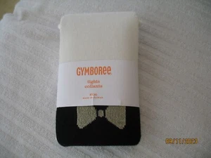 NWT Gymboree Girls Tights Black Cream Gold Bow Size XS ( 4) - SO CUTE - Picture 1 of 6