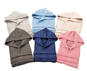 Accappatoio unisex spugna uomo e donna con cappuccio tasche salvaspazio - Imagen 1 de 13