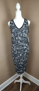 Athleta Size M Printed Tee Racerback Tank Dress Black Sleeveless Knee Length NWT - Picture 1 of 14