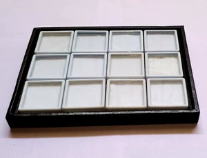 Bandeja de almacenamiento de exhibición de diamantes PIEDRAS PRECIOSAS para joyas con 12 cajas de plástico 5x5 cm - Imagen 1 de 7