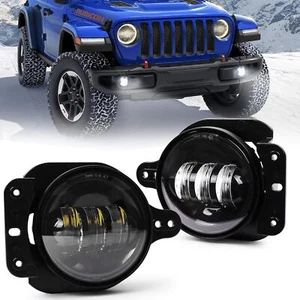 4Inch RGB LED Fog Lights Projector Halo Ring For Jeep Wrangler JL 2018-2020 - Picture 1 of 8