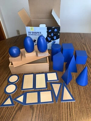 Formas 3D Edad-3 Enseñanza Sólidos Geométricos Niños Luz Mesa Manipulación 25 Bloque Foto 1 de 4