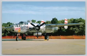 Pancho B-25J Mitchell WW2 Medium Bomber Airplane Military Chrome Postcard - Picture 1 of 2