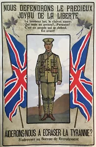 Scarce WWI French Canadian Recruiting Poster, "Aiderons-Nous! - Foto 1 di 1