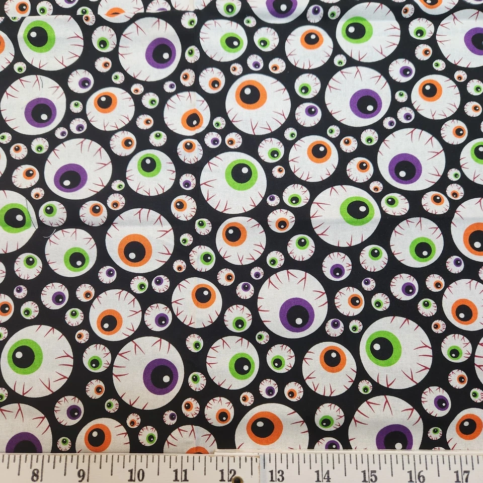 David Textiles Halloween Design Fat Quarters 18" x 21" 100% Cotton Fabric - Image 1 of 1