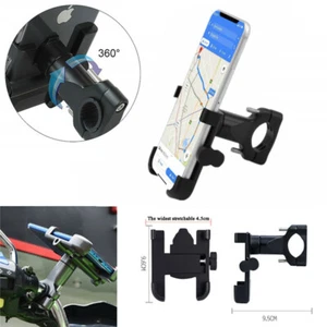 Motorcycle Phone Holder  Aluminum Universal Adjustable 360° Rotation Mount Black - Foto 1 di 11