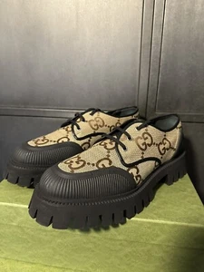 Gucci GG Lace Up Brown Maxi Loafer Size 12UK/13US - Picture 1 of 10