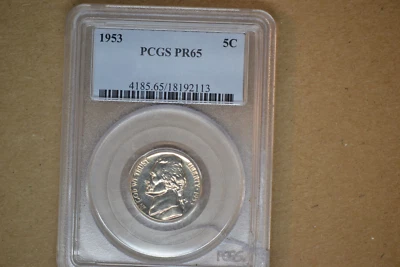 1953 Jefferson Nickel- PCGS PR-65.  Lovely! - Image 1 of 4