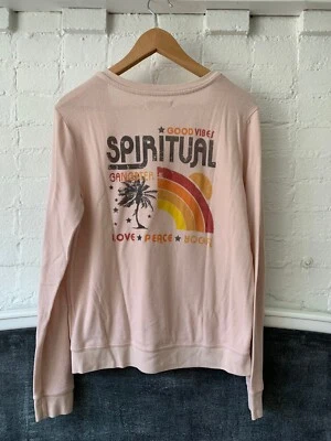 Suéter ligero Spiritual Gangster Good Vibes (rosa, mediano, usado en excelente estado) Foto 1 de 4
