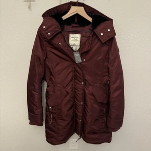 Abercrombie & Fitch Women's Parka Puffer Jacket Medium Water Wind Resistant NWT - Picture 1 of 24