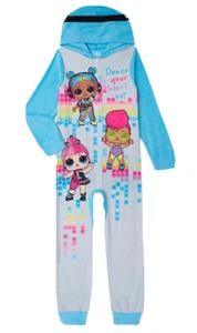 LOL Surprise Girls Blanket Sleeper Blue 4/5 Hood Zip Up Colorful Babies Pajamas - Picture 1 of 12