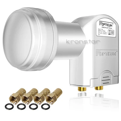 LNB TWIN 0,1dB DIGITAL Opticum 1080p TESTSIEGER 2 Teilnehmer HDTV 3D SKY 8K UHD  - Bild 1 von 4