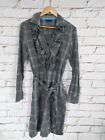 Tommy Hilfiger Robe Femme Robe Robe Robe Abito Taille 10 D38 Coton Gris