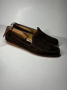 Austin Heller Para Hombres 10 M Marrón Gamuza Mocasines de Conducción Sin Cordones Informales - Imagen 1 de 15