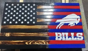 Buffalo Bills handmade wooden flag sign - Picture 1 of 1