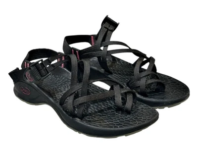 CHACO Women Sandals Size 8 Zong X Ecotread Black Pink Sport Water Hiking Outdoor - Image 1 of 4