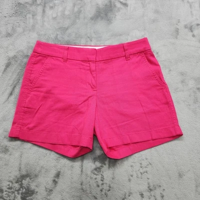 Pantalones Cortos J.Crew Mujer 2 Rosa 5" Clásico Algodón Chino Informal Oficina Preppy Barbie Foto 1 de 4