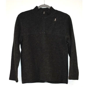 IBEX 100% Merinowolle 1/2 Zip Pullover Pulli Gr. Small grau Tasche Langarm - Bild 1 von 9
