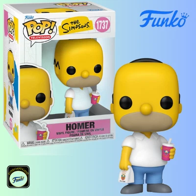 FUNKO POP! TELEVISION  THE SIMPSON HOMER  1737  W BURGER VINYL FIGURE NEW  9cm - Immagine 1 di 4
